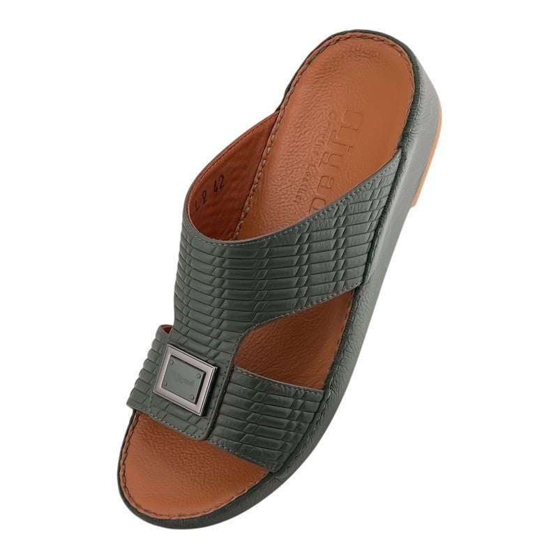 AJYAD Handmade Arabic Sandals For Men | Outdoor Mens Slippers | Everyday Flip Flops Open Toe | Arabic Genuine Shamwa Leather | New Design | Tan Footbed | Comfortable & LightWeight - Image 3